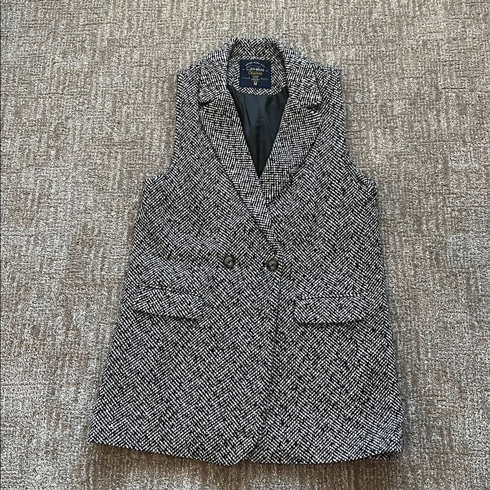 NWOT Cavalini tweed vest jacket M